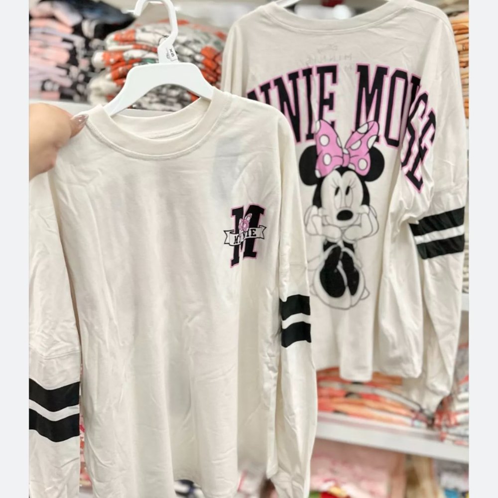 Womens Collegiate Retro Minnie Mouse long sleeve tshirt